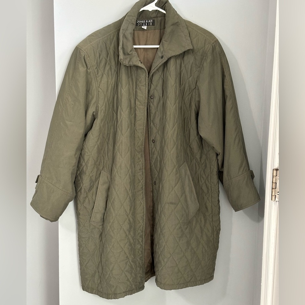 Olive Green Quilted Jacket/Coat